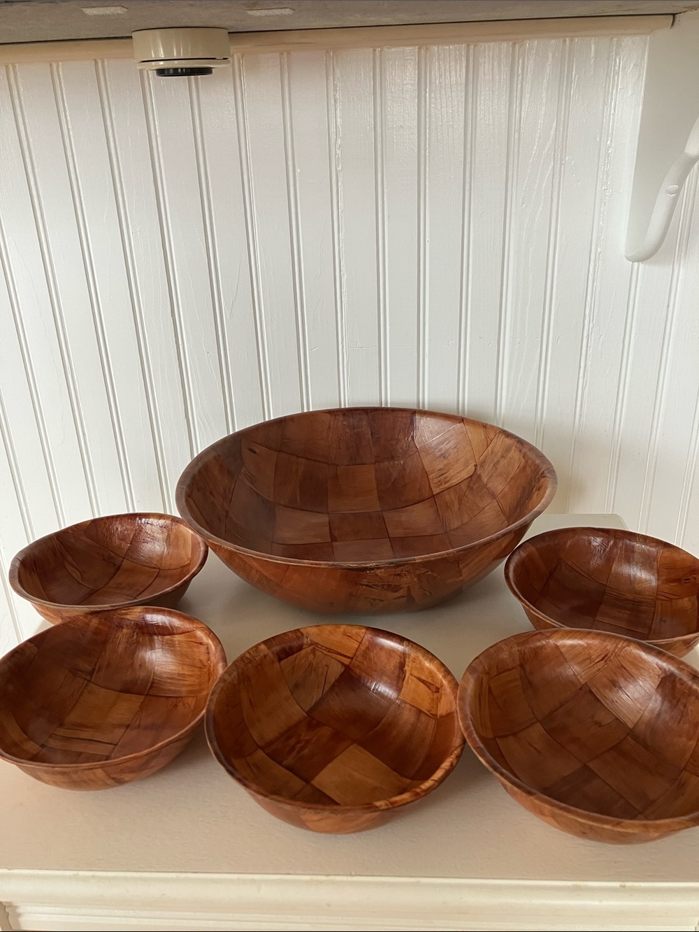 Formosa Parquet Monkey Pod Wood Salad Bowl Set of 6